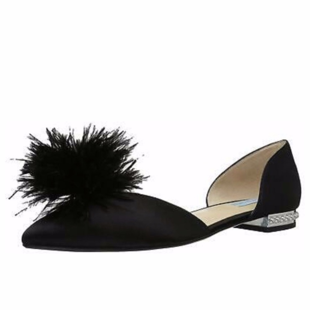 Betsey Johnson Black Satin Flats